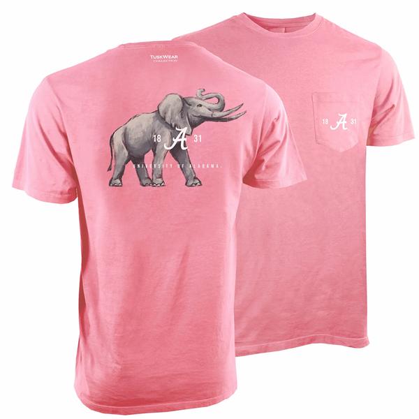 WATERCOLOR ELEPHANT SOFTSTYLE S/S TEE PINK