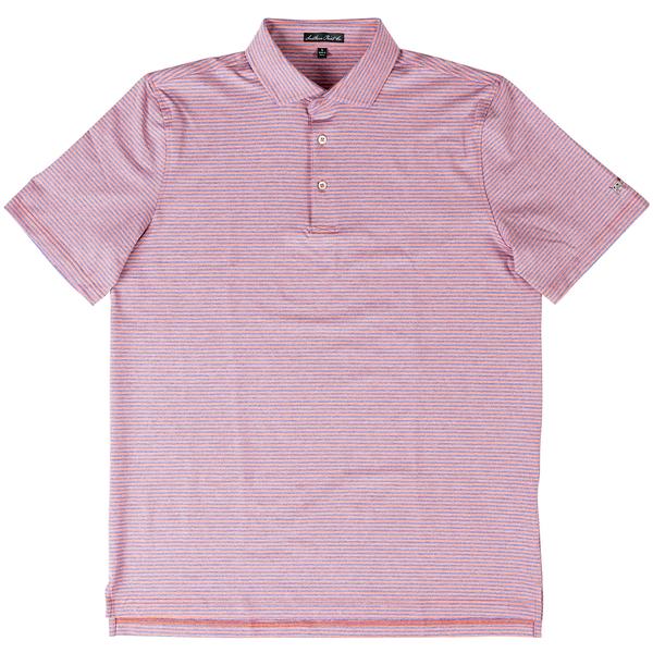HEATHERED STRIPE PERF POLO BLUE/RED
