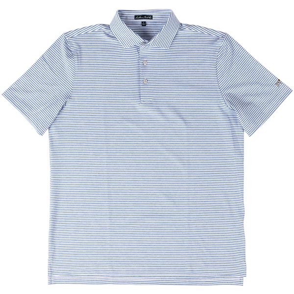 HEATHERED STRIPE PERF POLO WASHED NAVY/WHITE